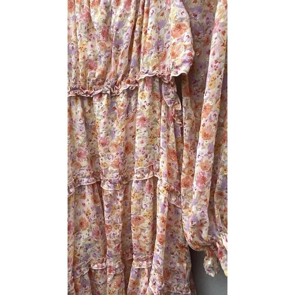 Vintage Jessica Simpson Women’s Sz XL Dress Floral Ruffled Boho Western Style - Picture 8 of 14